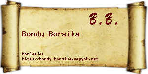 Bondy Borsika névjegykártya